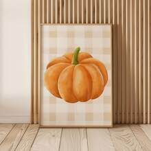 1pc Frameless Cozy Rustic Autumn Pumpkin Halloween Wall Art Dorm Gift - Multi-color - View 2