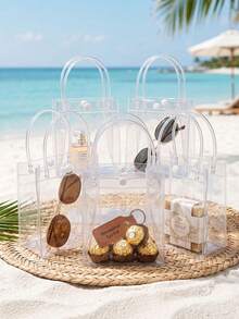 20pcs Clear Plastic Gift Bags, 6.3 X 5.1 Inches, Suitable For Boutique Weddings, Birthdays, Parties, Christenings, Bachelorette Parties And Graduation Gift Bags - Transparent - View 7