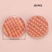 10/20/30/45/60 PCS 1.2cm Creative Cartoon Colorful Transparent Round Two-Hole All-Season Buttons, Suitable For Clothing Accessories, Dresses, Jackets, Shirts, Sweaters DIY Accessories, Dolls, Phone Case Decorations - Colorful Round - View 38