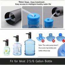 Dispensador De Agua Eléctrico Para Garrafon, Bomba de Agua Eléctrica, Inteligente Dispensador Elegante,Dispensador de agua portátil Botella de agua bomba es aplicable a universal con carga usb con automático de interruptor - Negro - Ver 9
