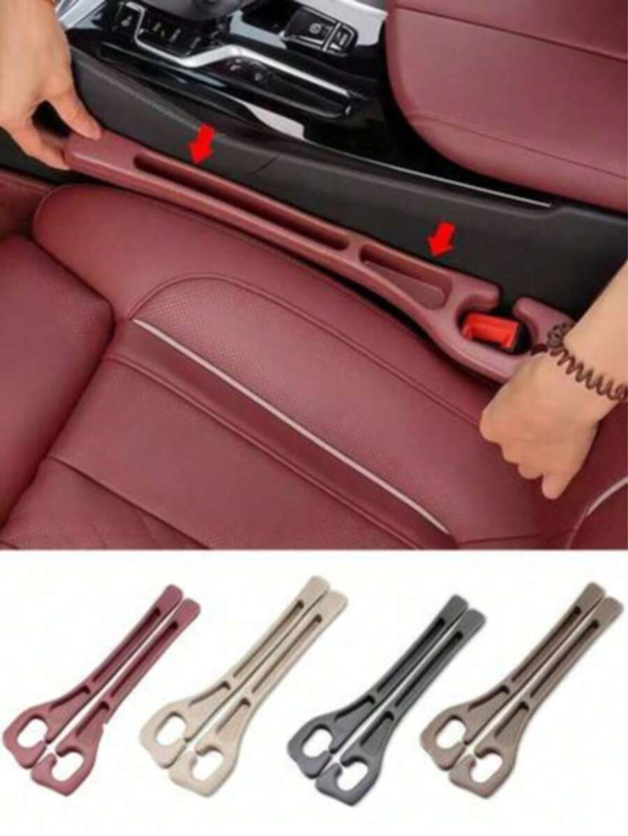 2pcs Dual-Use Car Seat Gap Filler Storage Box, Anti-Leak Anti-Drop, Phone Key Small Items Multi-Function Gap Organizer, Non-Slip Gap Box, Center Console Side Armrest Box Car Gap Storage Box, Unisex Car Essential Accessory, Car Interior Decoration