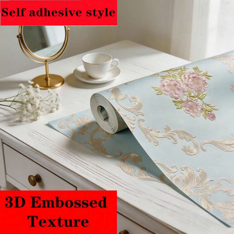 Papel tapiz autoadhesivo premium con relieve 3D, pegatina de pared de lujo impermeable y fácil de rasgar, decoración de pared sin pegamento
