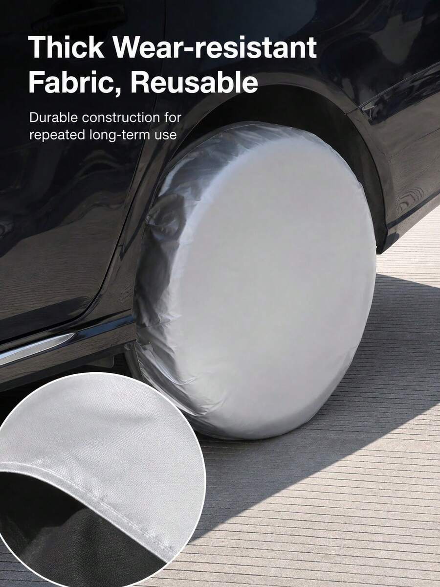 Universal 25-26 Inch Spare Tire Cover, Heavy Duty Waterproof UV Resistant Wheel Hub Protector, Dustproof Sun Protection Outdoor Tire Cover, Suitable For SUV, RV, Camper, Trailer