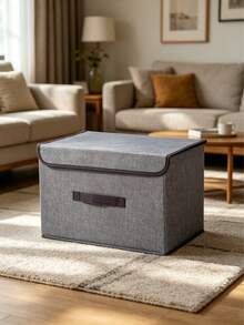 1pc Fabric Double Layer Double Drawer Storage Box, Washable Drawer-Style Underwear & Panties Organizer - Dark Grey - View 7