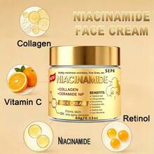 SEPK Latest Potent Niacinamide Face Cream - Powerful Moisturizing & Instant Lifting Firming Day & Night Care, Smooths Rough Texture, Contains VC, Glycerin, Retinol And Collagen. Suitable For All Skin Types. Visibly Reduces Wrinkles And Fine Lines. Can Be Used Previously - Collagen - View 4