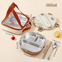 Stainless Steel Bento Box Adult, Microwavable Lunch Containers With Lids, Leak-Proof Bento Snack Box With Soup Container And Utensils, Metal Lunch Box Set With Lunch Bag For School Office, Travel Food Containers - Multicolor - View 34