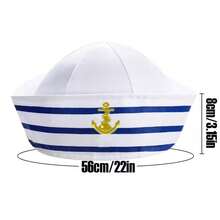 4pcs Classic Striped Sailor Hat With Gold Anchor, Unisex Adult Navy Style Costume Accessory, Suitable For Theme Party, Beach Gathering, Stage Performance, Halloween Cosplay, Vacation Photo Atmosphere Decorative Hat - Striped Hat - View 8