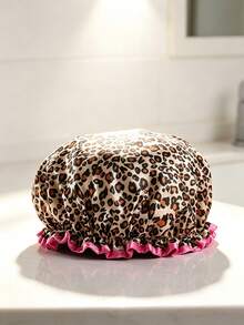 Double Layer Waterproof Shower Cap, Reusable Satin Shower Cap With PEVA Lining, College Essentials, Autumn Daily Hair Care, Halloween Decoration Cute Accessory, Christmas Decoration, Bathing Spa Makeup Cooking Use - Multiple Styles - View 8