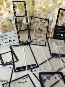 1 Pack 20pcs Black & White Music Film PET Stickers For Scrapbooking, Journaling, Collage - DT1742 - View 3