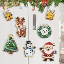 1 Set Christmas Acrylic Refrigerator Magnets, High-Definition Santa Claus, Snowman, Reindeer, Bell Patterns, Suitable For Refrigerator, Car And Store Decoration, Create Holiday Atmosphere - Multicolor - View 7
