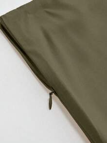 Vela Rue Solid Color A-Line Woven Drape Apricot Skirt, Casual Elegant For Work, Date, All Seasons - Army Green - View 5