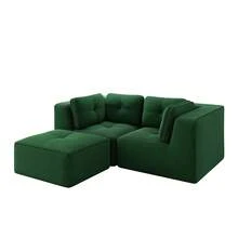 Green Corner Sofa - Comfortable Cushions - 綠色 2 人座 - 查看 7