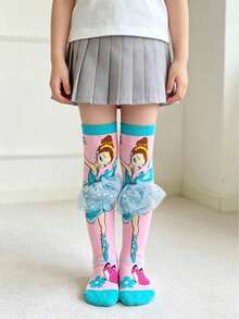 1 Pair Cute Little Girl Dance Socks, Fun Crazy Over-The-Knee Socks, Dance Dress Decoration Socks, Party Costume - Multicolor - View 1
