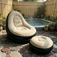 Seating furniture set / Sofa set New Inflatable Plush Sofa, Designed For Lazy People, Foldable Footstool, Comfortable Outdoor Lounge Chair, Hot Seller! - Coffee - View 12