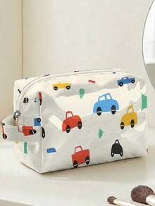 1pc Astronaut Print PVC Pouch,Cosmetic Toiletry Storage Bag, Zipper Closure With Hand Strap Portable Organizer For Daily Use Travel Trip - Multicolor - View 13