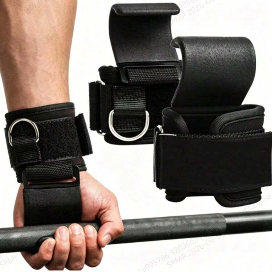 2pcs Set Fitness Squat Weightlifting Pull-Up Wrist Hooks Horizontal Bar Sports Equipment, Used To Reduce Strength Training, Not Hand Grip Strength Hooks Gym Accessories - Multicolor - View 1