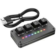 YAIUZGOO 4-Key Macro Keyboard Stream Deck, Built-In Microphone, Customizable Shortcuts, Macro Recording, Voice-To-Text, RGB Lighting Mini Mechanical Keyboard, Suitable For Gaming, Live Streaming, Office Work And Content Creation, Typeless Codex Claude Gemini Vibecoding - View 9