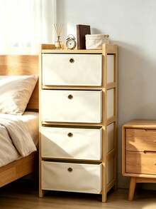 Solid‑Wood Frame Fabric Storage Cabinet. Pull‑Out Fabric Drawers For Dust‑Proof Storage. Two Height Options Available. Space‑Saving And Easy To Assemble. Suitable For Both Bedrooms And Living Rooms. - Multiple Specifications - View 4