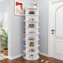 Rotating Shoe Rack Tower, Spinning Storage Rack, Standing 360° Revolving Shoe Organizer - 8 Floors, Circular Shape - View 11