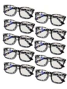 1/2/3 Pairs Unisex Transparent Glasses, Prevent Visual Fatigue, Suitable For Watching Computer, TV, Playing Games And Checking Phone, Clear Lens, Fashionable Flat Lens Eyewear - Multicolor - View 8