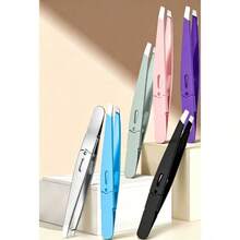 1/2pcs High Precision Eyebrow Tweezers, Stainless Steel Eyebrow Trimming Tweezers, Suitable For Fine Hair And Beard, Ultra-Thin Flat Head Trimming Tool, Suitable For Home And Salon Use - Upgraded Version - View 3