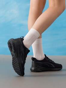 Puma 男女通用全天活動舒適透氣緩震輕量運動休閒鞋 - 黑色-黑灰 - 查看 5