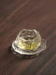 1 Set Minimalist & Premium Tea Ware: Unique Mini Frosted Glass Ice-Crackle Tea Cup With Tea Saucer, Tea Set, Tasting Cup With Tea Saucer, Coaster - Multicolor - View 11