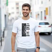Lion Quote T-Shirt - It's Over Only When I Say It Is Done Heavyweight Tee - 白色 - 查看 1