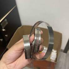 Tools & Home Improvement 4 Inch (Diameter) Adjustable 304 Stainless Steel Pipe Clamp, Hose Clamp, Air Pipe Clamp, Worm Drive Hose Clamp (4pcs 105-127mm) - Silver - View 2