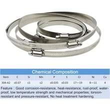 Tools & Home Improvement 4 Inch (Diameter) Adjustable 304 Stainless Steel Pipe Clamp, Hose Clamp, Air Pipe Clamp, Worm Drive Hose Clamp (4pcs 105-127mm) - Silver - View 11