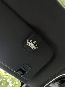 1pc Premium Crown Design Car Visor Glasses Clip, Creative Car Sun Visor Eyewear Holder, Multifunctional Magnetic Fashion Glasses Storage Clip, Car Interior Decorative Storage Accessory - A - View 13