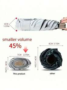 Must‑Have For Travel, Must‑Have For Holidays Mini Pocket Folding Umbrella UPF50+ Sun Protection Portable Compact Travel Umbrella Lightweight Small Parasol With Storage Pouch Wind‑Resistant Foldable Umbrella For Outdoor Camping Commuting Daily Use - Multicolor - View 3