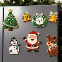 1 Set Christmas Acrylic Refrigerator Magnets, High-Definition Santa Claus, Snowman, Reindeer, Bell Patterns, Suitable For Refrigerator, Car And Store Decoration, Create Holiday Atmosphere - Multicolor - View 10