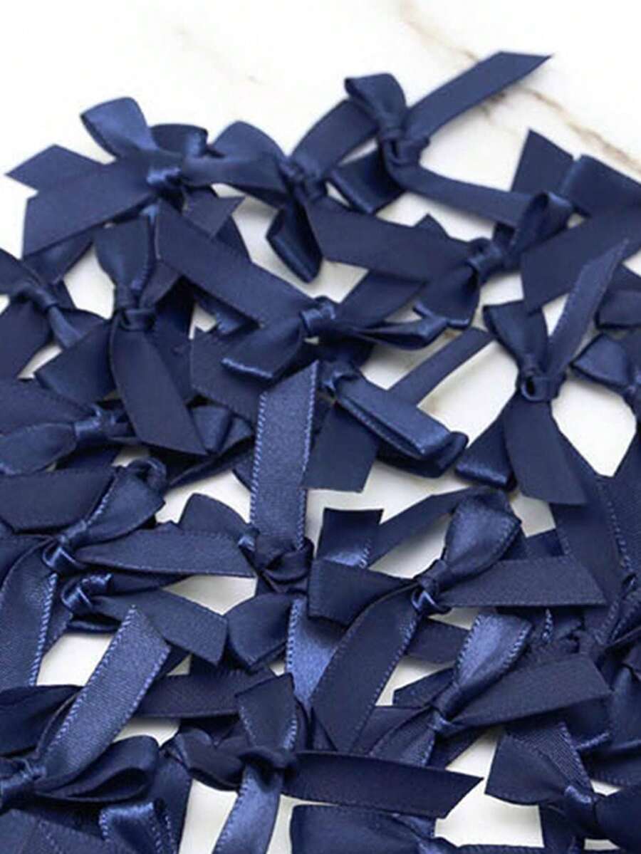 (50pcs/Pack) 4cm Ribbon Bows, Multiple Colors Available, Suitable For Gift Decoration And Hair Accessories Making, Valentine's Day Gift - A - View 1