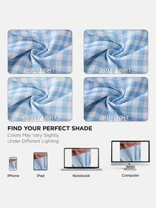 1pc Plaid Chair Cover, Pastoral Style Faux Cotton Square Ruffle Edge Tie-Up Wear-Resistant Seat Cushion Cover For Garden Afternoon Tea/Outdoor Wedding/Spring & Summer Patio/Balcony/Homestay/Picnic/Spring & Summer Daily - Blue - View 9