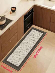 1 Pc Flowers, Leaves Pattern Kitchen Mat, 3.5 Mm Soft Rubber That Absorbs Water And Is Easy To Clean. Suitable For Corridors, Bathrooms, Living Rooms, Outdoor Door Mats, And Toilets. Useable Throughout The Year And For Various Holidays. - Multicolor - View 14