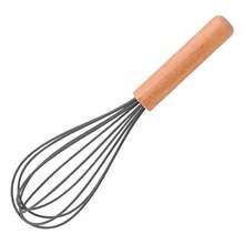 1pc Wooden Handle Silicone Kitchen Utensil, Cooking Whisk Tool, Heat-Resistant Food Mixer Accessory, Kitchen Tool; Whisk, Kitchen Accessory, Kitchen, Tableware Set - Multicolor - View 8
