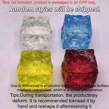 1pc Large Transparent Square Cheese Squishy, Jelly-Like Smooth Slow Rebound Squeeze Toy, Stress Relief Soft Cute Sensory Desktop Decor Toy, Squishy Toy, Dumpling Squishy - Multicolor - View 10
