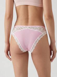 Aesletic 1Piece Women's Underwear Set - Floral Lace Premium Design, Stretchy Breathable Mid-Rise Briefs - Multicolor - View 1