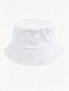 Unisex Solid Color Bucket Hat With Adjustable Windproof Rope, Lightweight Fashion Sun Hat For Outdoor Travel, Hiking, Climbing, Casual, Sports, Suitable For All Ages, Summer Sun Protection - White - View 5