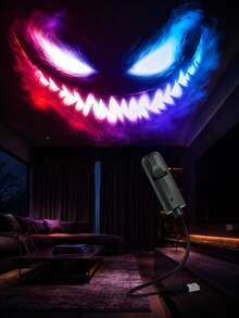 4 In 1 Ghost Face Effect Lamp, White Colorful Green & Teal Ghost Designs, USB Plug-In Lightweight 360° Rotating Light For Spooky Bedroom And Festive Decorations - Multi-color light - View 8