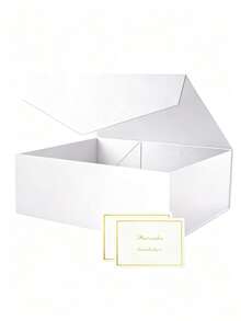 1PC-Extra Large Gift Box, White Large Magnetic Gift Box With Magnetic Lid, Suitable For Gifts, Bridesmaid Invitations, Clothing And Oversized Gifts - White - View 7