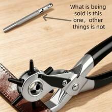 1pc Heavy Duty Steel Leather Punch Tool, Suitable For PU Belts, Leather Crafts, Sewing Projects And DIY Handmade Crafts, Durable Metal Punching Tool, Suitable For Crafts, Repair, Accessory Making, Efficient Hand Tool, Gift For DIY Enthusiasts - Multicolor - View 3