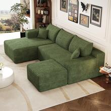 L Shape Cloud Sofa Green – Easy Assembly - 綠色 4 座 - 查看 6