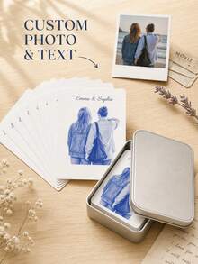 Customized Sketch Portrait Playing Cards, Personalized Name And Text Cards. Unique Souvenirs, Suitable For Giving To Close Friends Or Family Members. They Are Ideal Gifts For Birthdays, Anniversaries, Holidays, And For Preserving Precious Memories. - Multicolor - View 1