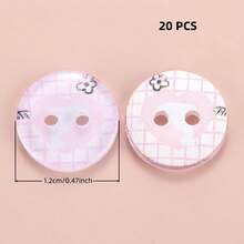 10/20/30/45/60 PCS 1.2cm Creative Cartoon Colorful Transparent Round Two-Hole All-Season Buttons, Suitable For Clothing Accessories, Dresses, Jackets, Shirts, Sweaters DIY Accessories, Dolls, Phone Case Decorations - Colorful Round - View 34