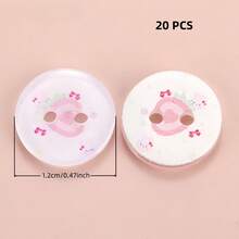 10/20/30/45/60 PCS 1.2cm Creative Cartoon Colorful Transparent Round Two-Hole All-Season Buttons, Suitable For Clothing Accessories, Dresses, Jackets, Shirts, Sweaters DIY Accessories, Dolls, Phone Case Decorations - Colorful Round - View 24