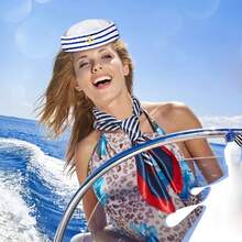 4pcs Classic Striped Sailor Hat With Gold Anchor, Unisex Adult Navy Style Costume Accessory, Suitable For Theme Party, Beach Gathering, Stage Performance, Halloween Cosplay, Vacation Photo Atmosphere Decorative Hat - Striped Hat - View 7