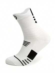 6 Pairs Random Men's Sports Functional Mid-Calf Socks, Breathable Non-Slip Running Basketball Socks - Multicolor - View 3