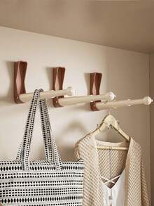 1pc Telescopic Clothes Rack, Clothes Storage Rack Bathroom Towel Rack Coat Rack Storage Rack Bathroom Towel Rack Home Clothes Storage Rack Drying Rack - Multicolor - View 6